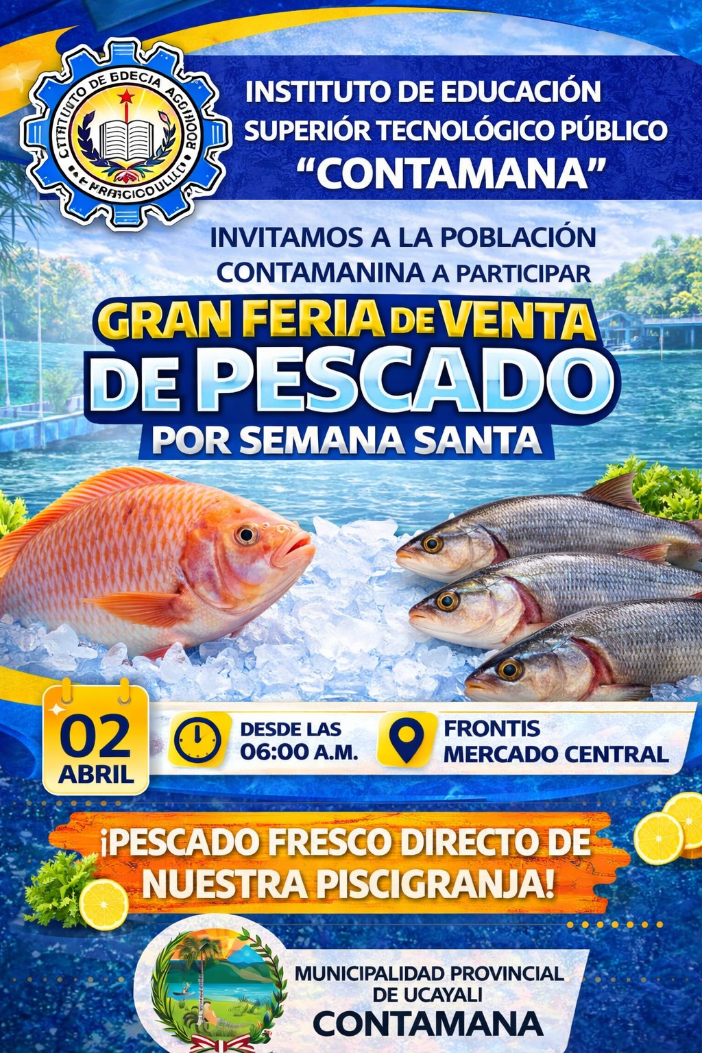 EL IESTP-CONTAMANA INVITA A SU GRAN FERIA DE VENTA DE PESCADOS